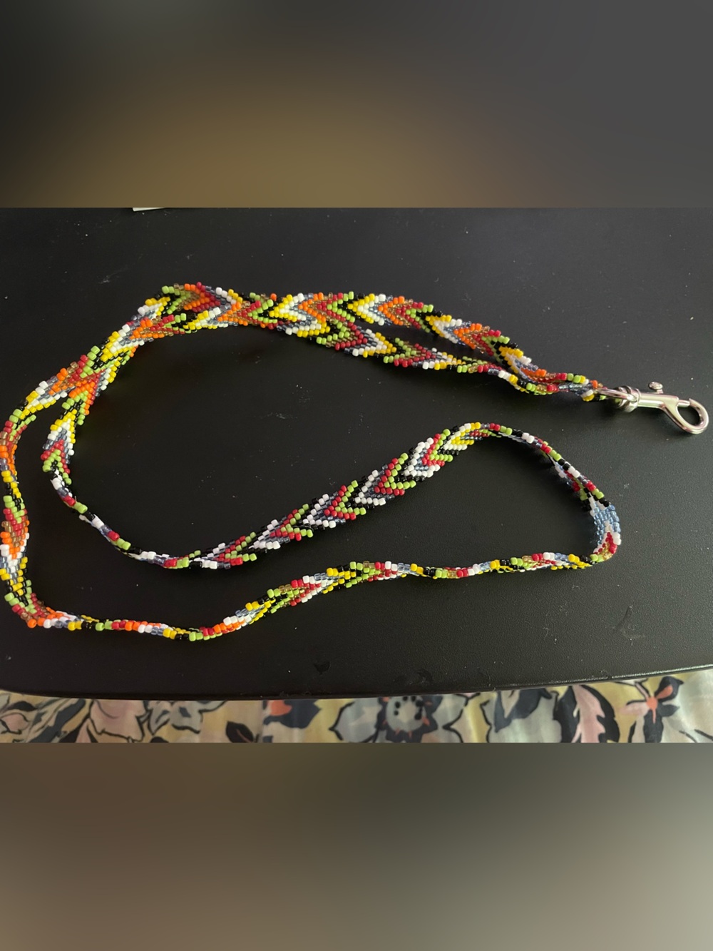Multicolor Beaded Lanyard with Zig-Zag pattern (NEVER USED)